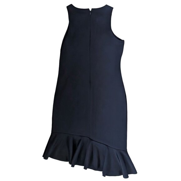 Banana Republic Wrinkle-Resistant Flounced Black Sheath Dress Sz 10 - Picture 5 of 6